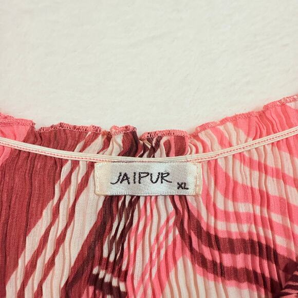 Jaipur XL Pink Pleated Top Abstract Print Y2K Fest Psychedelic Whimsy Rave Bratz - Picture 5 of 8